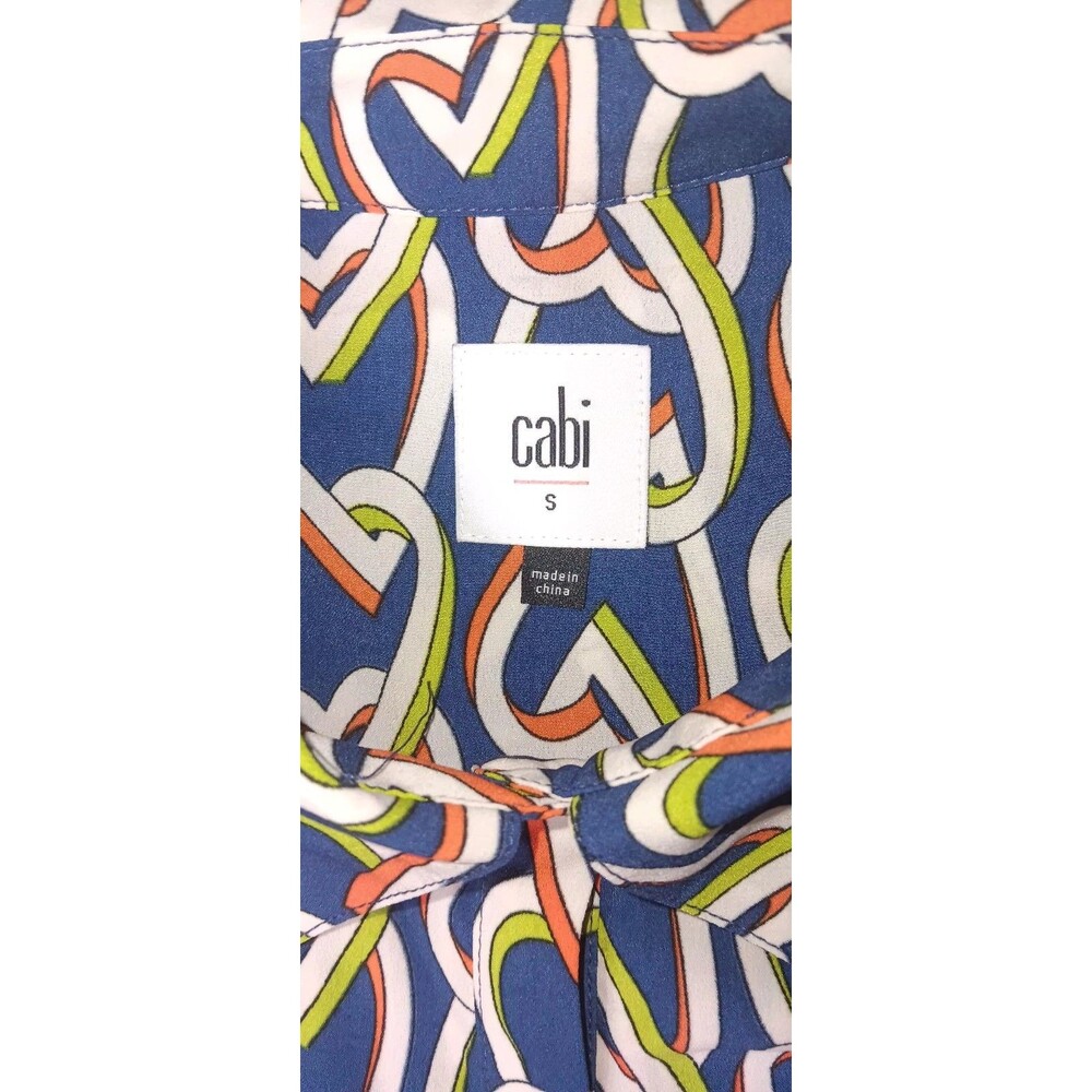 Cabi Sleeveless Button Up Tunic Shift Dress Womens Size Small Blue With... - Picture 2 of 12